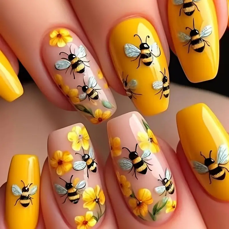 Nail Extension Tips - 24 pièces/ensemble faux ongles mi-longs pour