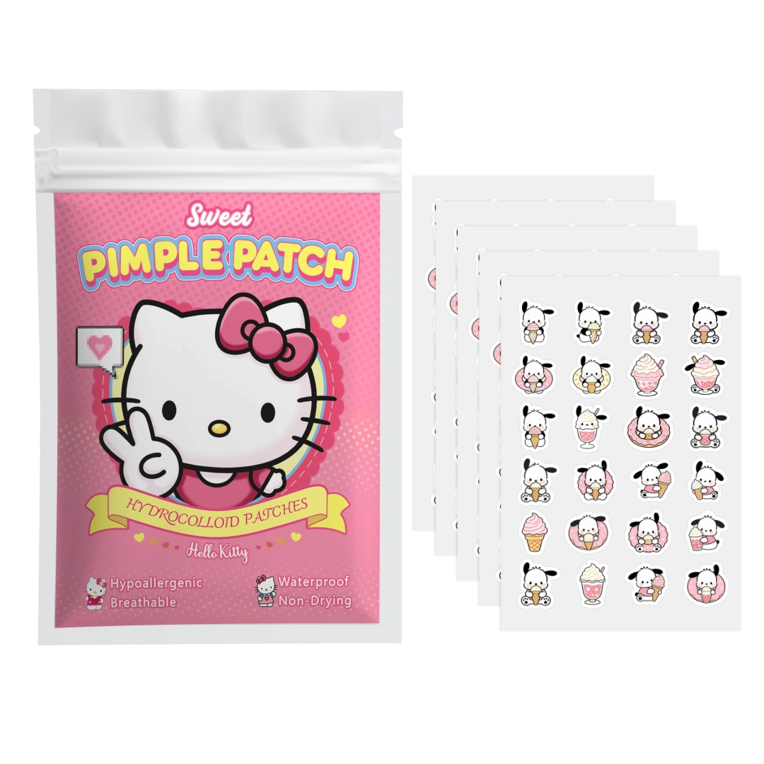 Pressed Powder Foundation - 48/120PCS Patchs anti-acné Hello Kitty, patchs