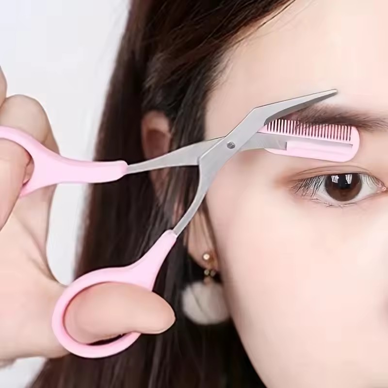Beauty Makeup Salon - Ciseaux à sourcils sécurisés avec peigne,