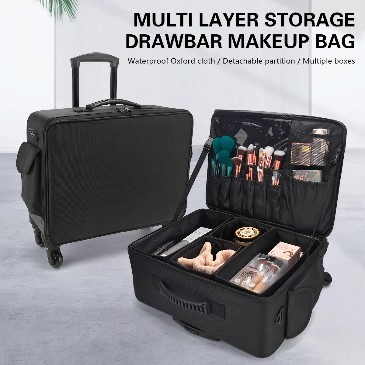 Beauty Makeup Artist - Trolley de Barbier Professionnel Grande Capacité,