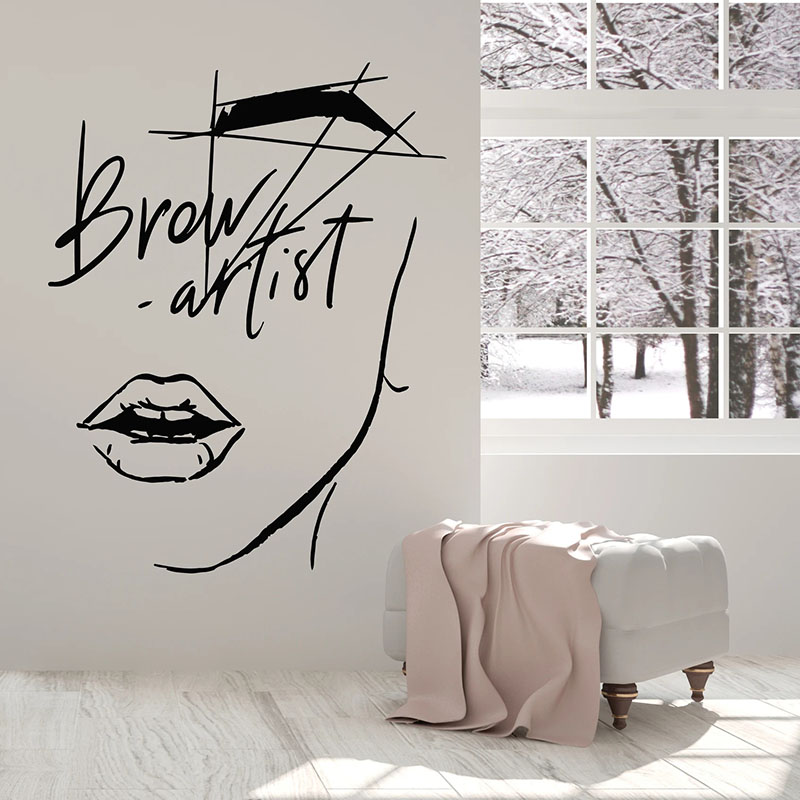 Beauty Makeup Artist - Décalcomanie murale abstraite pour salon de