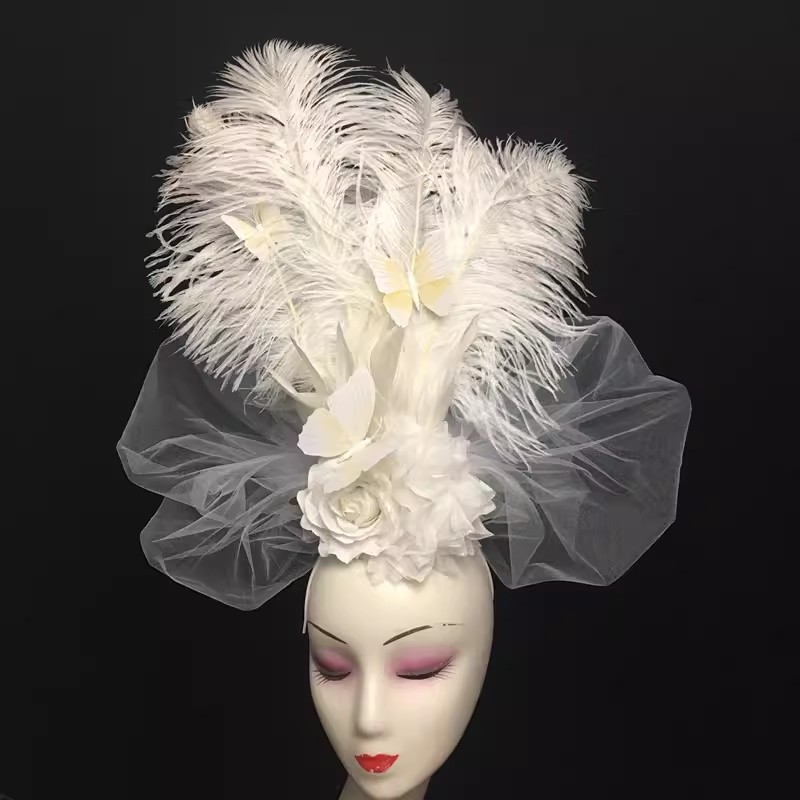 Beauty Makeup Events - Nouveau blanc belle plume fleur modèle