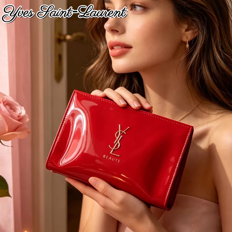 Ysl Beauty Makeup Bag - Pochette cosmétique YSL en cuir verni