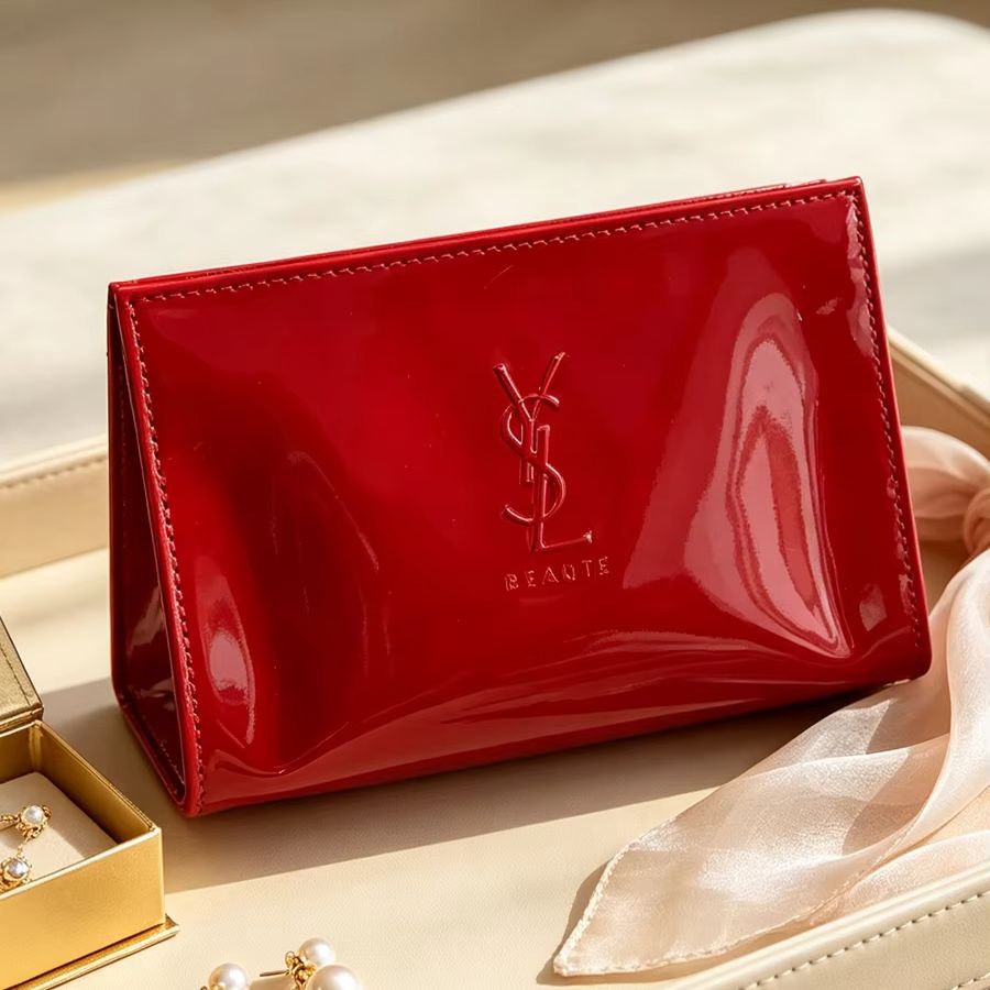 Sac cosmétique en cuir verni r - Ysl Beauty Makeup Bag avis et prix