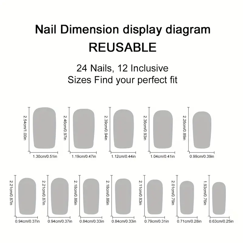 24 faux ongles longs carrés à  - Nail Extension Tips avis et prix