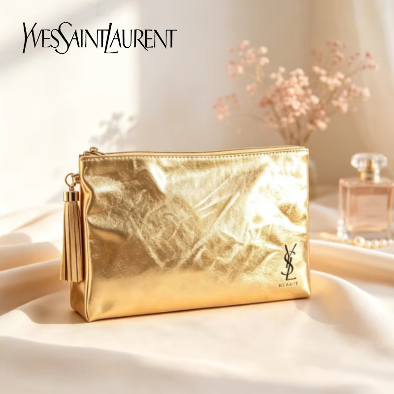Sac cosmétique doré YSL, poche - Ysl Beauty Makeup Bag avis et prix